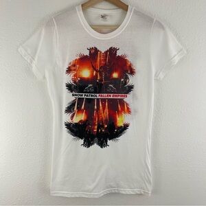 SNOW PATROL Bay Island White 2012 Fallen Empires Tour Short Sleeve Graphic Tee
